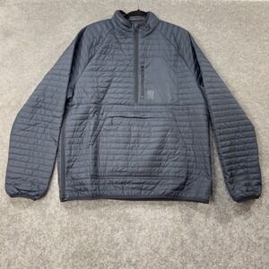 Topo Designs Puffer Anorak Mens XL Charcoal Grey Quilted 1/2 Zip Pullover Jacket